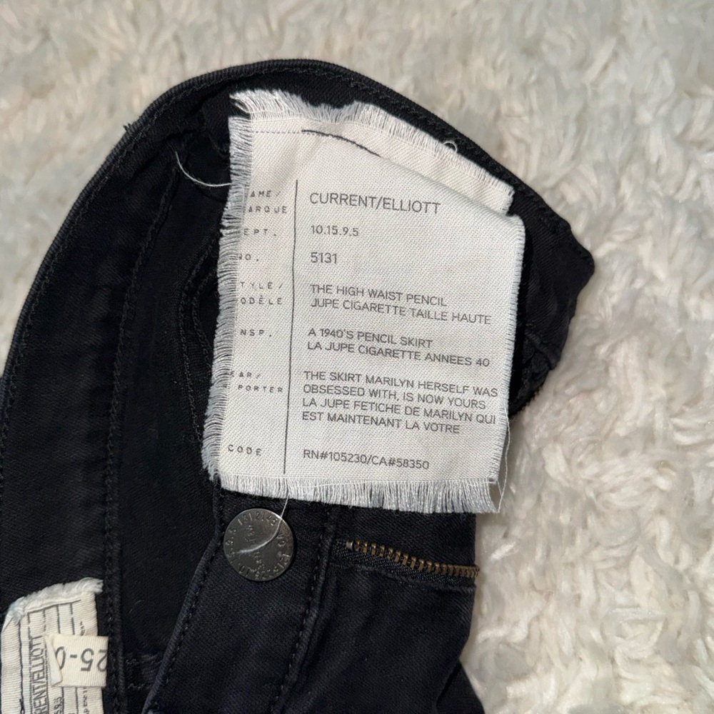 Current/Elliott distressed black Pencil Skirt - Picture 4 of 4
